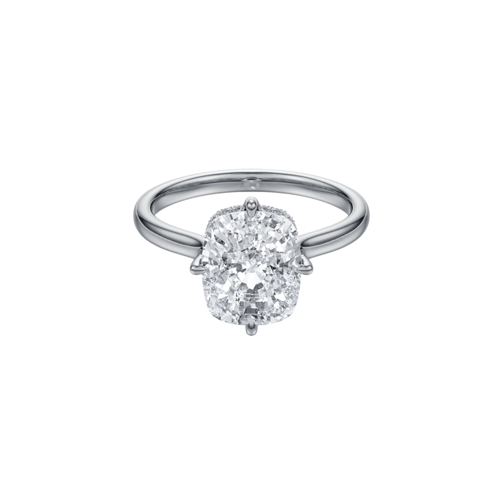 The Compass Prong Cushion Engagement Ring - R1030 in Ring by 18 KARATS