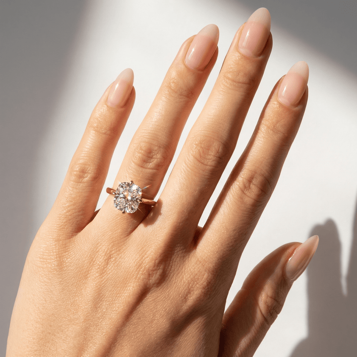 The Compass Prong Cushion Engagement Ring - R1030 in Ring by 18 KARATS