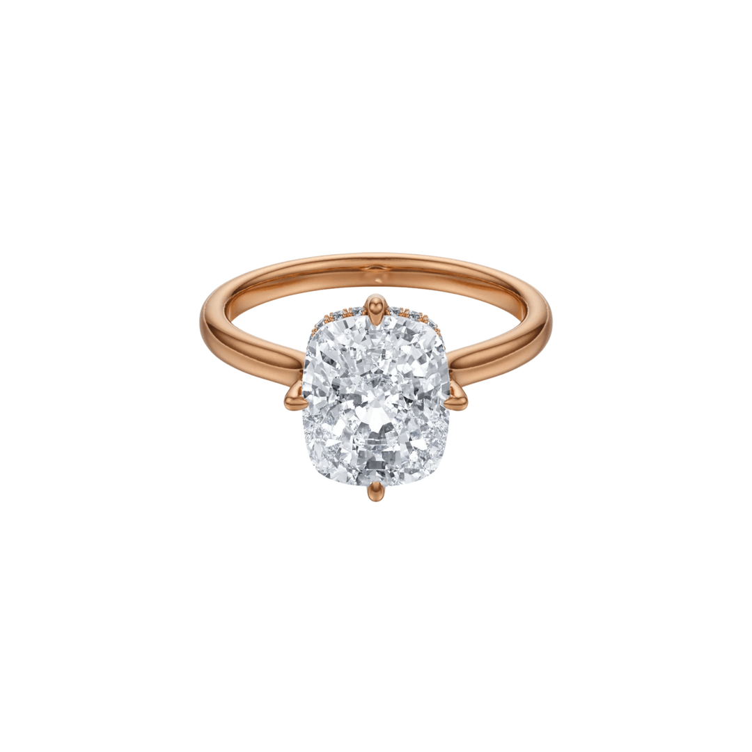 The Compass Prong Cushion Engagement Ring - R1030 in Ring by 18 KARATS