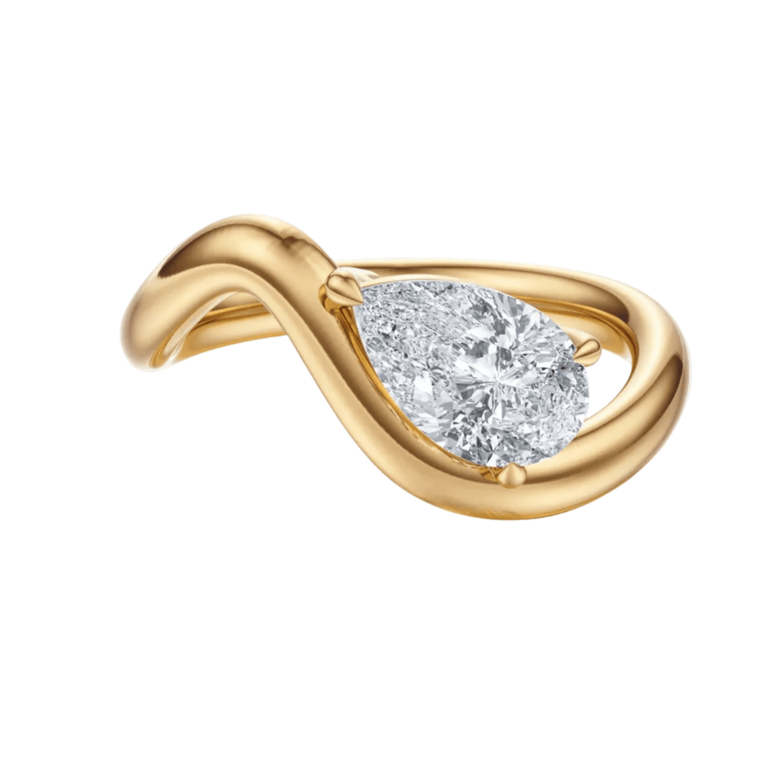 The Embrace Pear Twist Engagement Ring - R1032 in by 18 KARATS