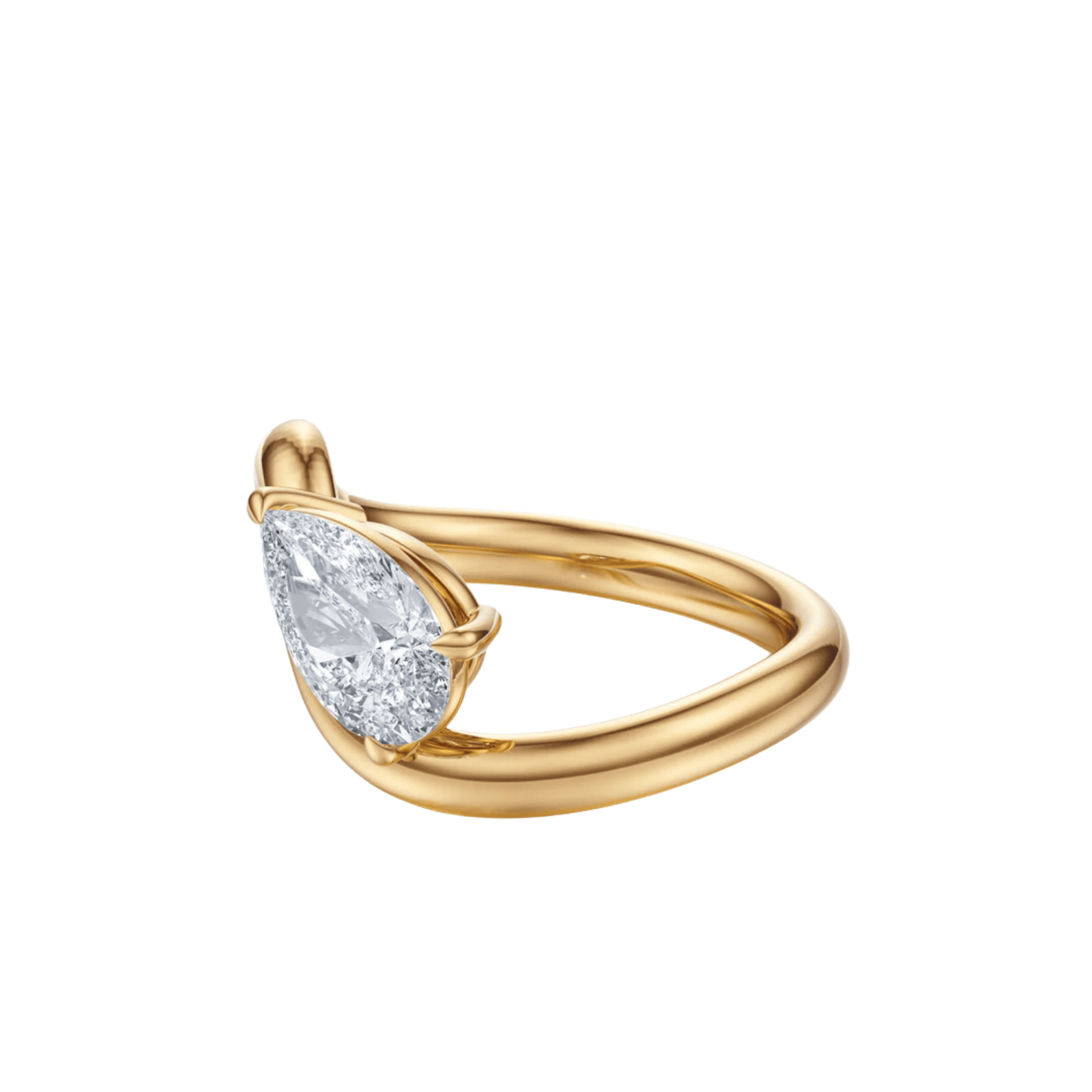 The Embrace Pear Twist Engagement Ring - R1032 in by 18 KARATS