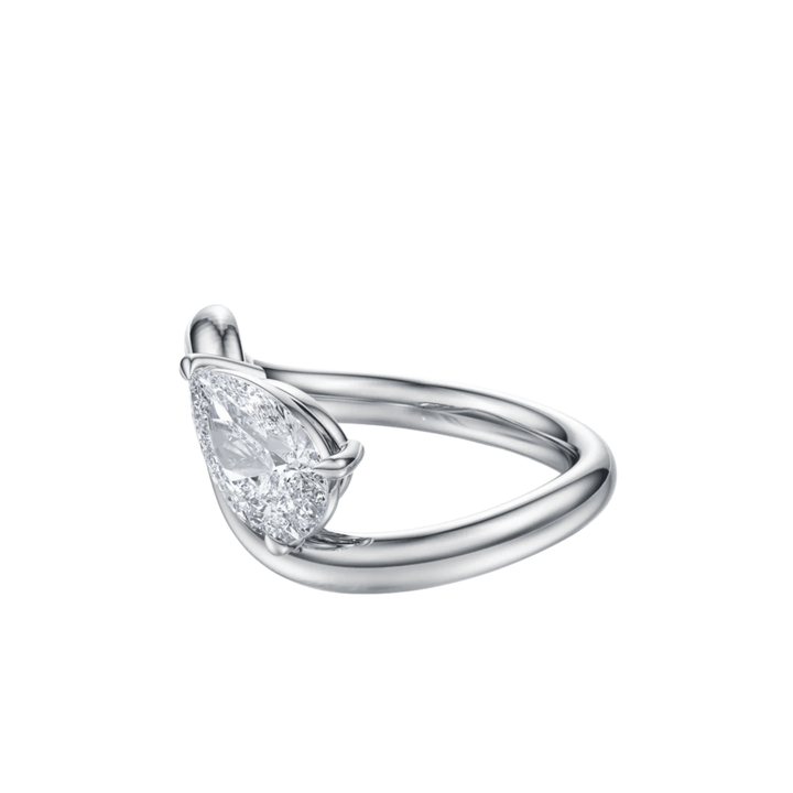 The Embrace Pear Twist Engagement Ring - R1032 in by 18 KARATS
