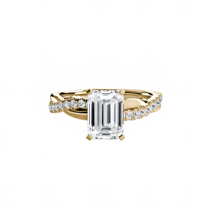 The Emerald Twist Pavé Ring in setting by 18 KARATS