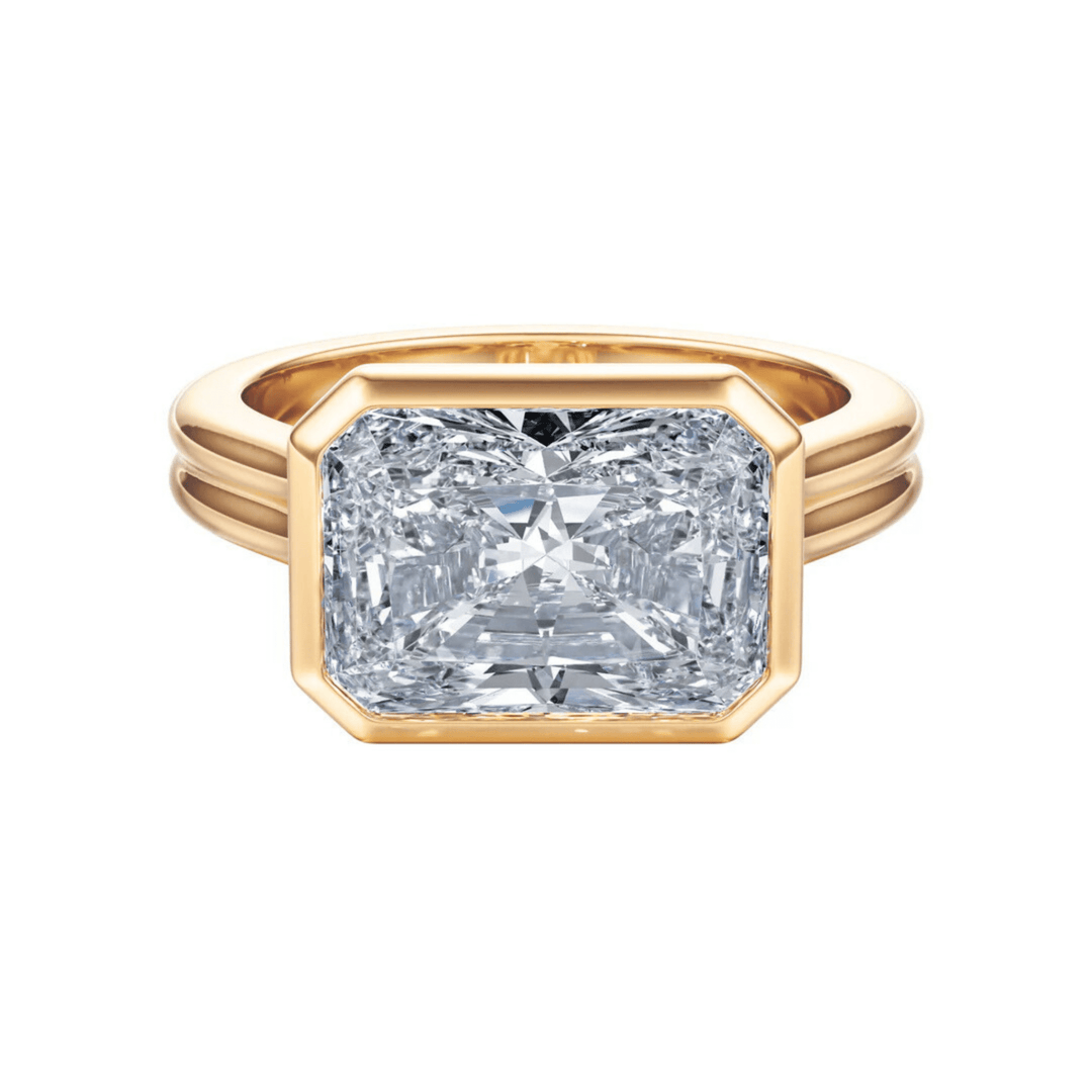 The Everline Bezel Radiant Diamond Engagement Ring - R1041 in Ring by 18 KARATS INC.