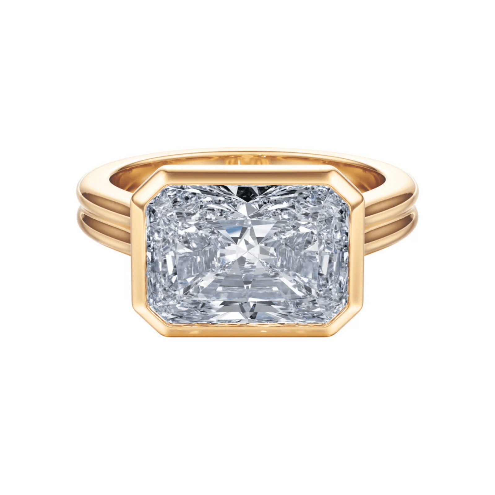 The Everline Bezel Radiant Diamond Engagement Ring - R1041 in Ring by 18 KARATS INC.