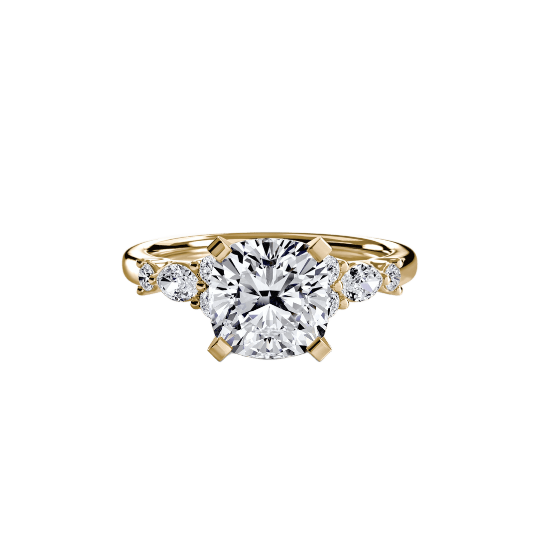 The Floral Accent Solitaire in setting by 18 KARATS