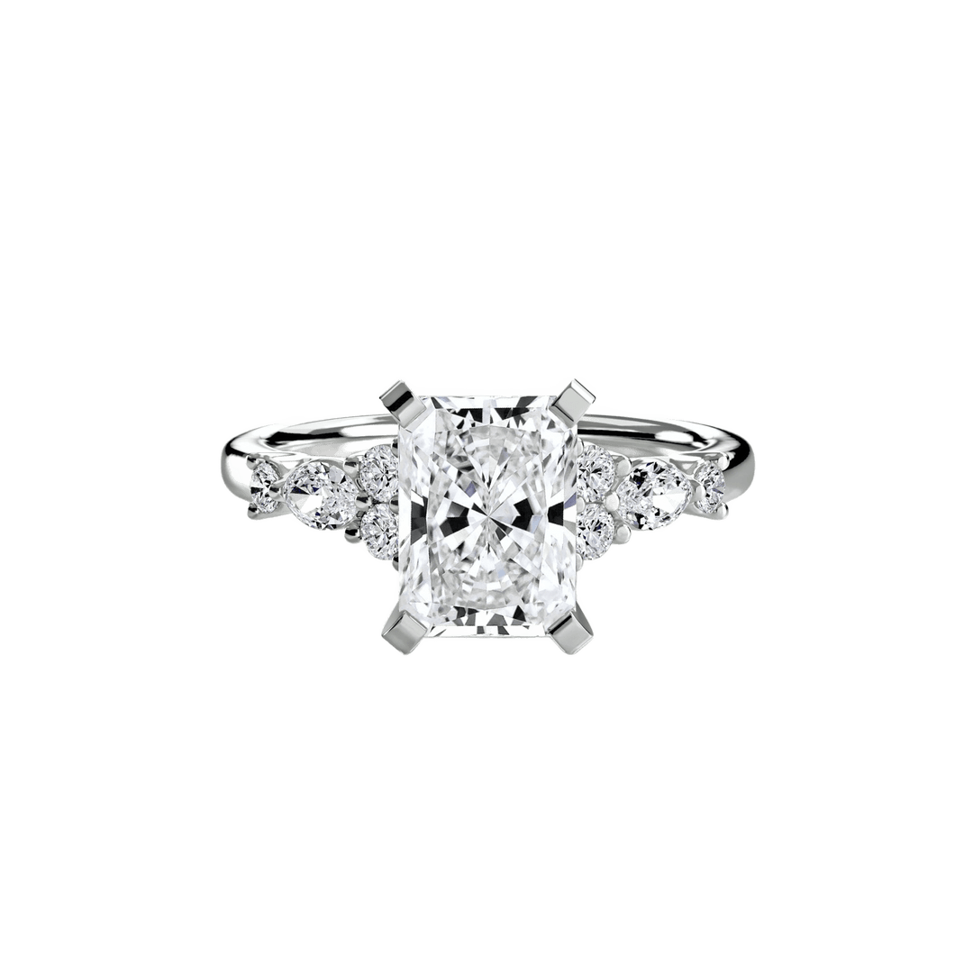 The Floral Accent Solitaire in setting by 18 KARATS