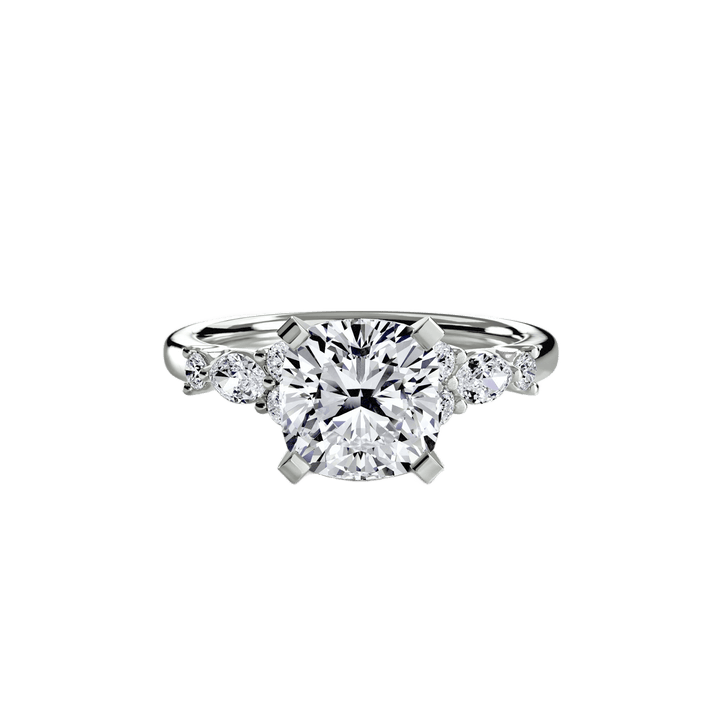 The Floral Accent Solitaire in setting by 18 KARATS