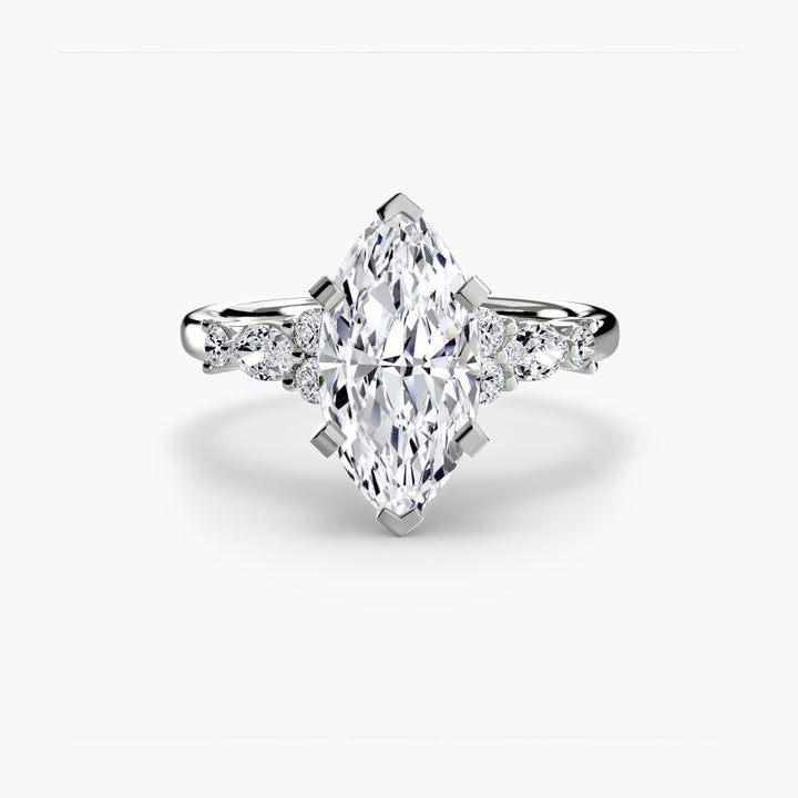 The Floral Accent Solitaire in setting by 18 KARATS