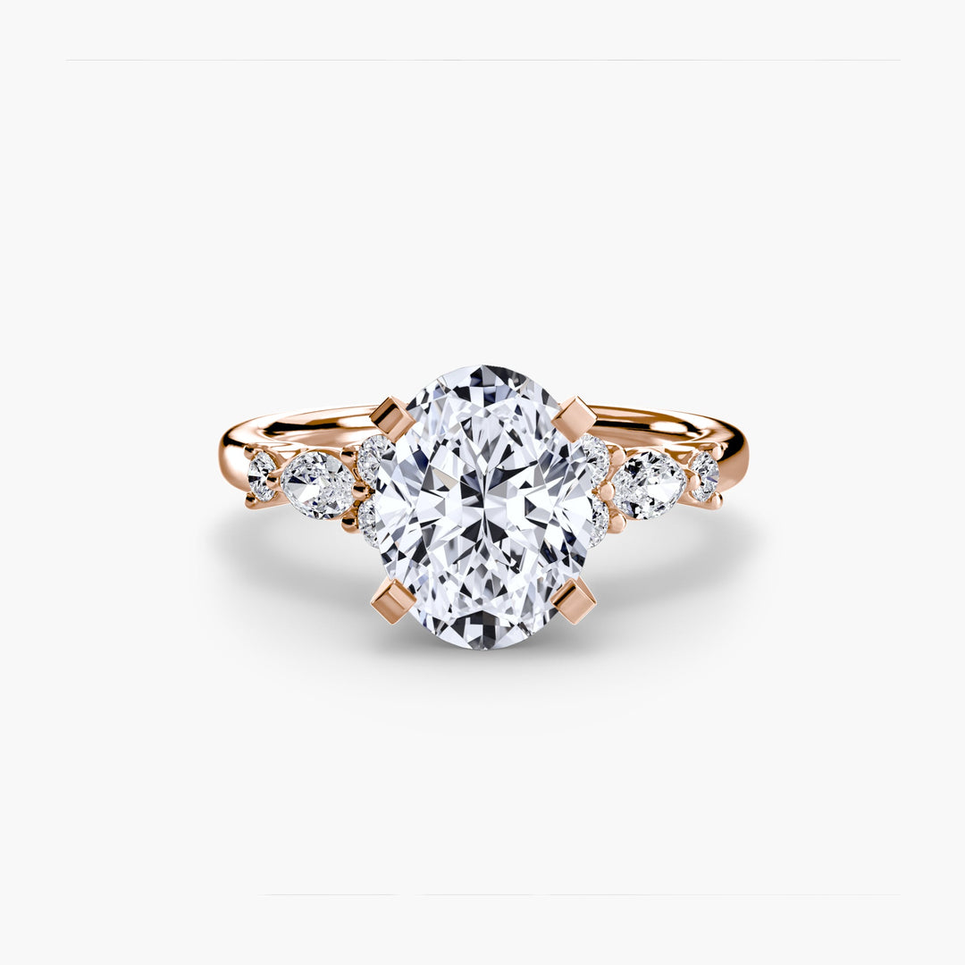 The Floral Accent Solitaire in setting by 18 KARATS
