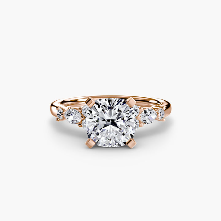 The Floral Accent Solitaire in setting by 18 KARATS