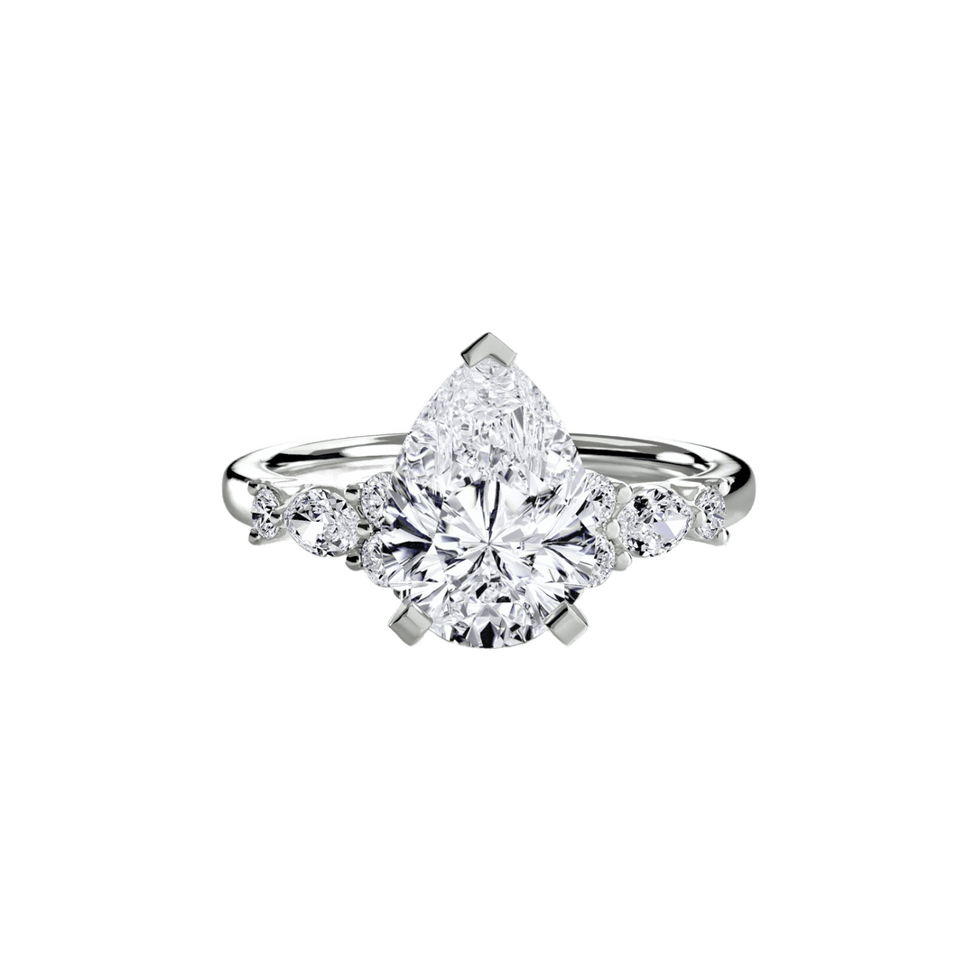 The Floral Accent Solitaire in setting by 18 KARATS