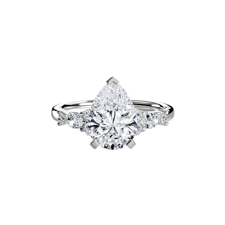 The Floral Accent Solitaire in setting by 18 KARATS