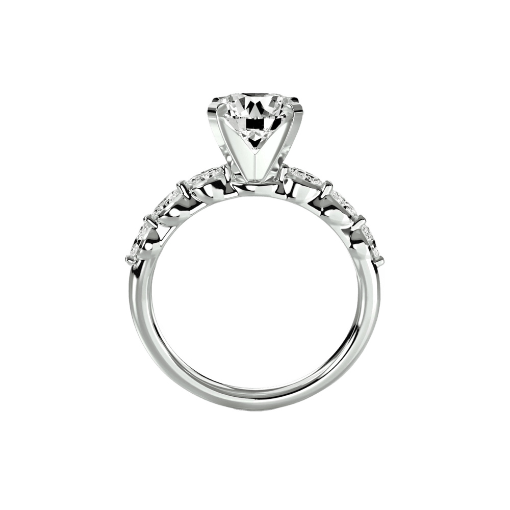 The Floral Accent Solitaire in setting by 18 KARATS
