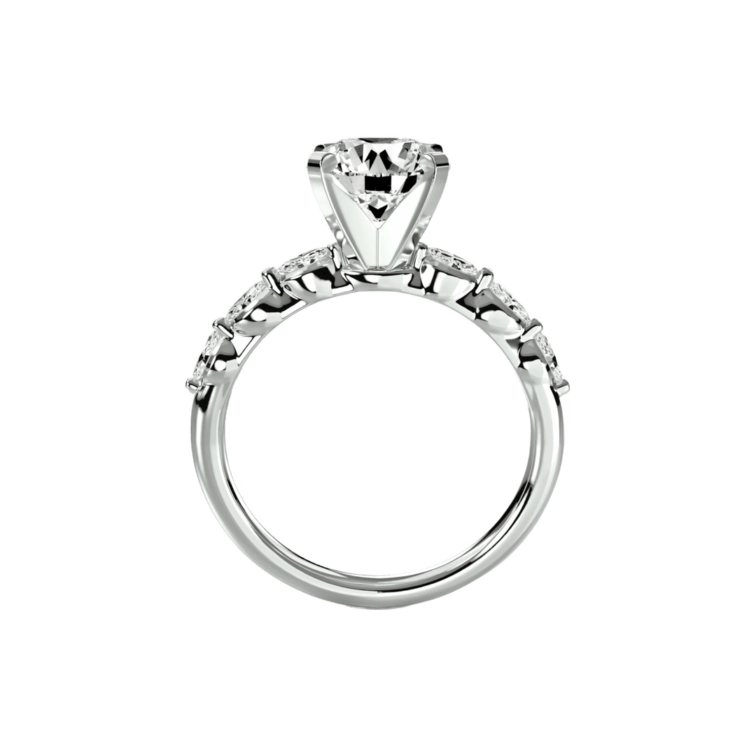 The Floral Accent Solitaire in setting by 18 KARATS