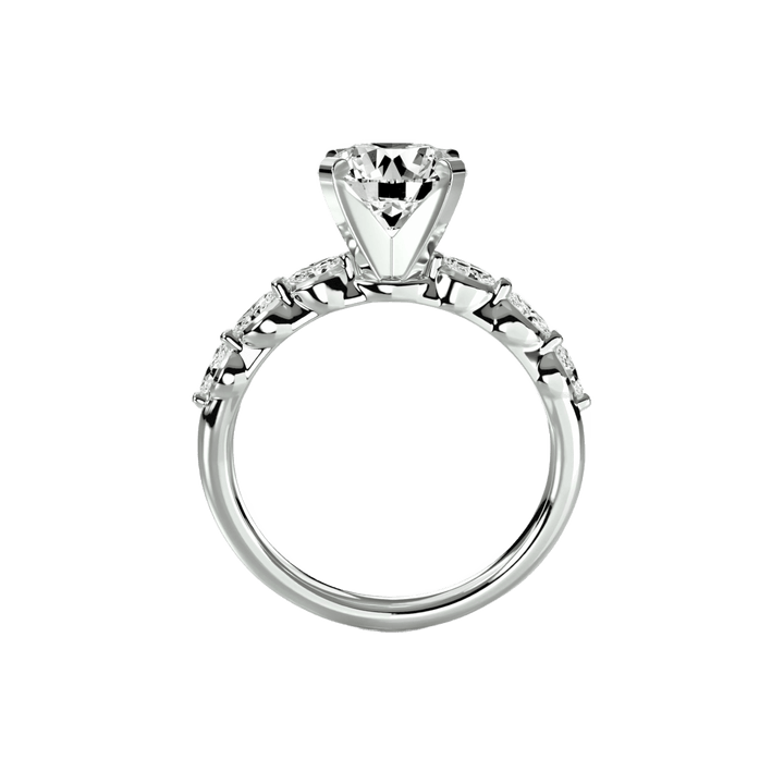The Floral Accent Solitaire in setting by 18 KARATS