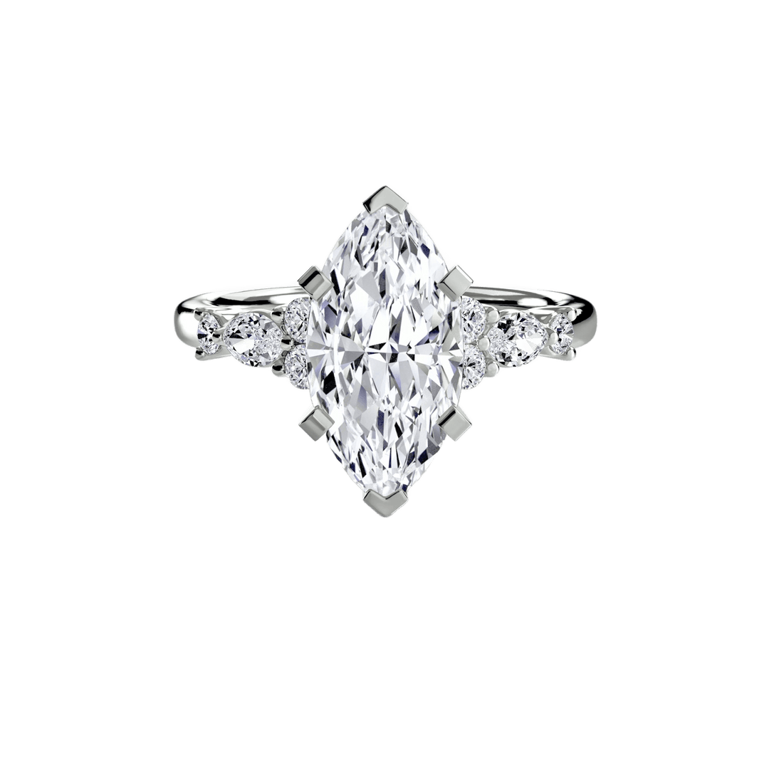 The Floral Accent Solitaire in setting by 18 KARATS