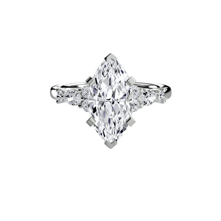The Floral Accent Solitaire in setting by 18 KARATS