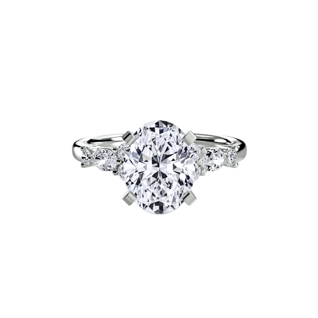 The Floral Accent Solitaire in setting by 18 KARATS