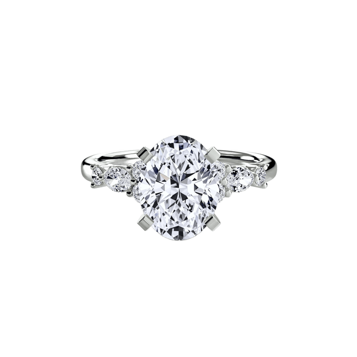 The Floral Accent Solitaire in setting by 18 KARATS