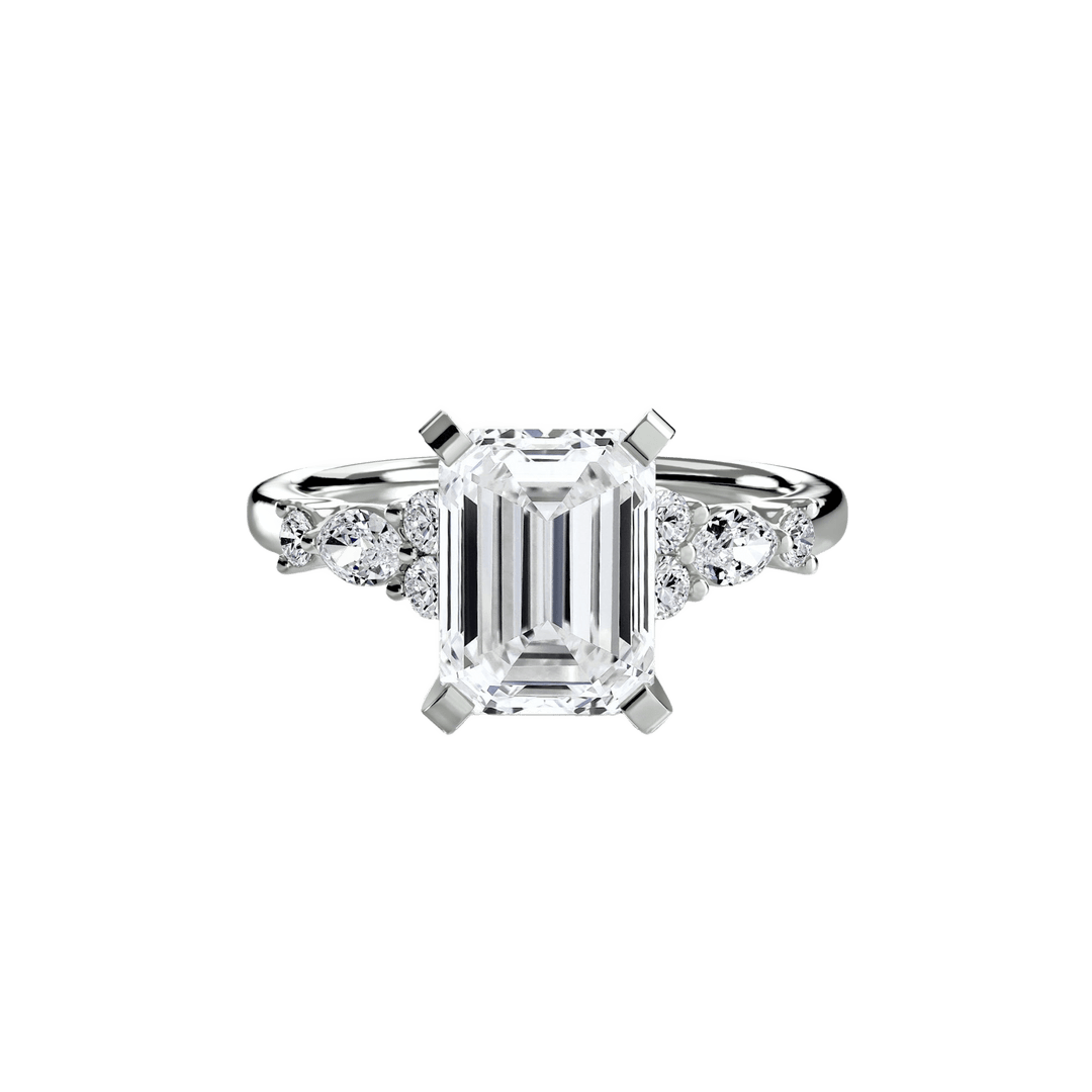 The Floral Accent Solitaire in setting by 18 KARATS