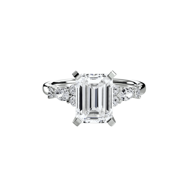 The Floral Accent Solitaire in setting by 18 KARATS