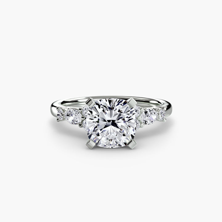 The Floral Accent Solitaire in setting by 18 KARATS