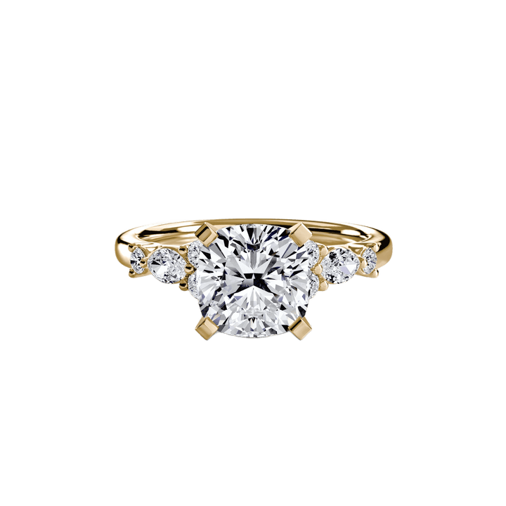 The Floral Accent Solitaire in setting by 18 KARATS