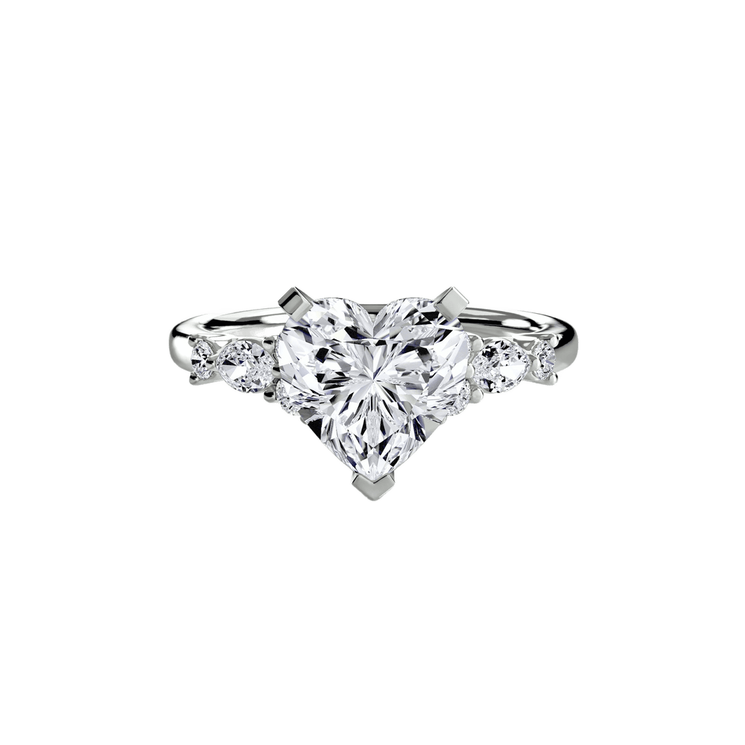 The Floral Accent Solitaire in setting by 18 KARATS