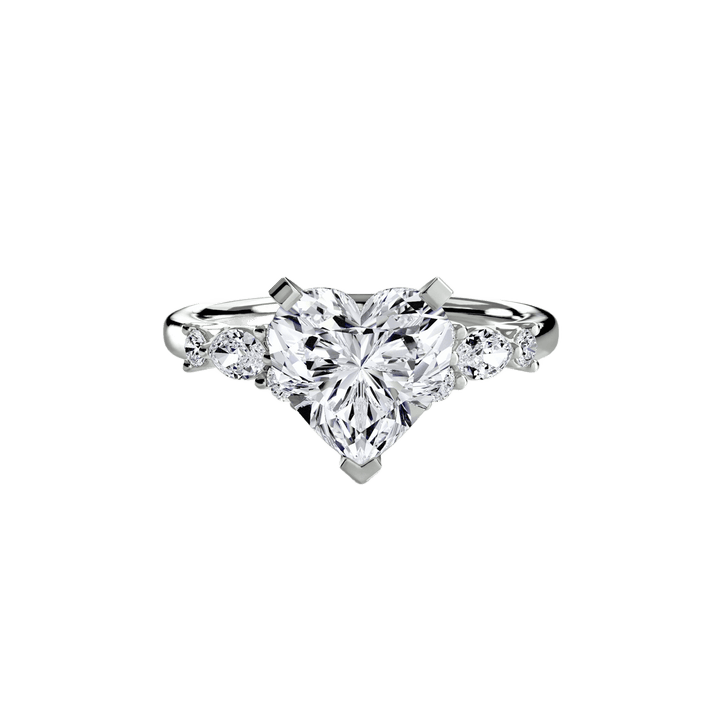 The Floral Accent Solitaire in setting by 18 KARATS