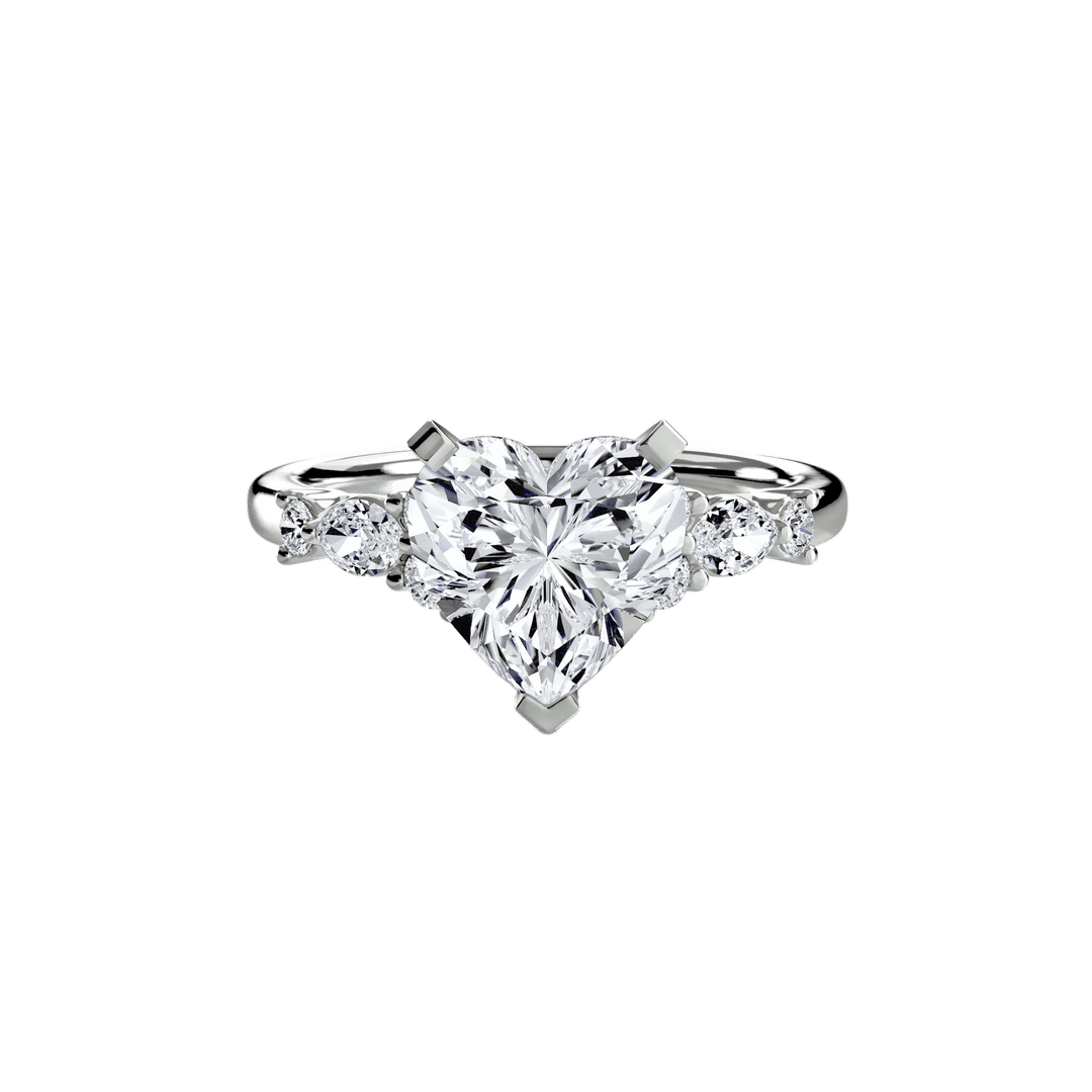The Floral Accent Solitaire in setting by 18 KARATS