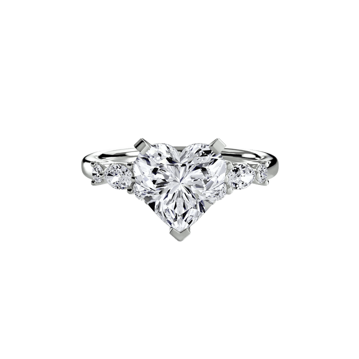 The Floral Accent Solitaire in setting by 18 KARATS
