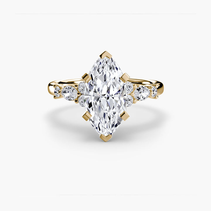 The Floral Accent Solitaire in setting by 18 KARATS