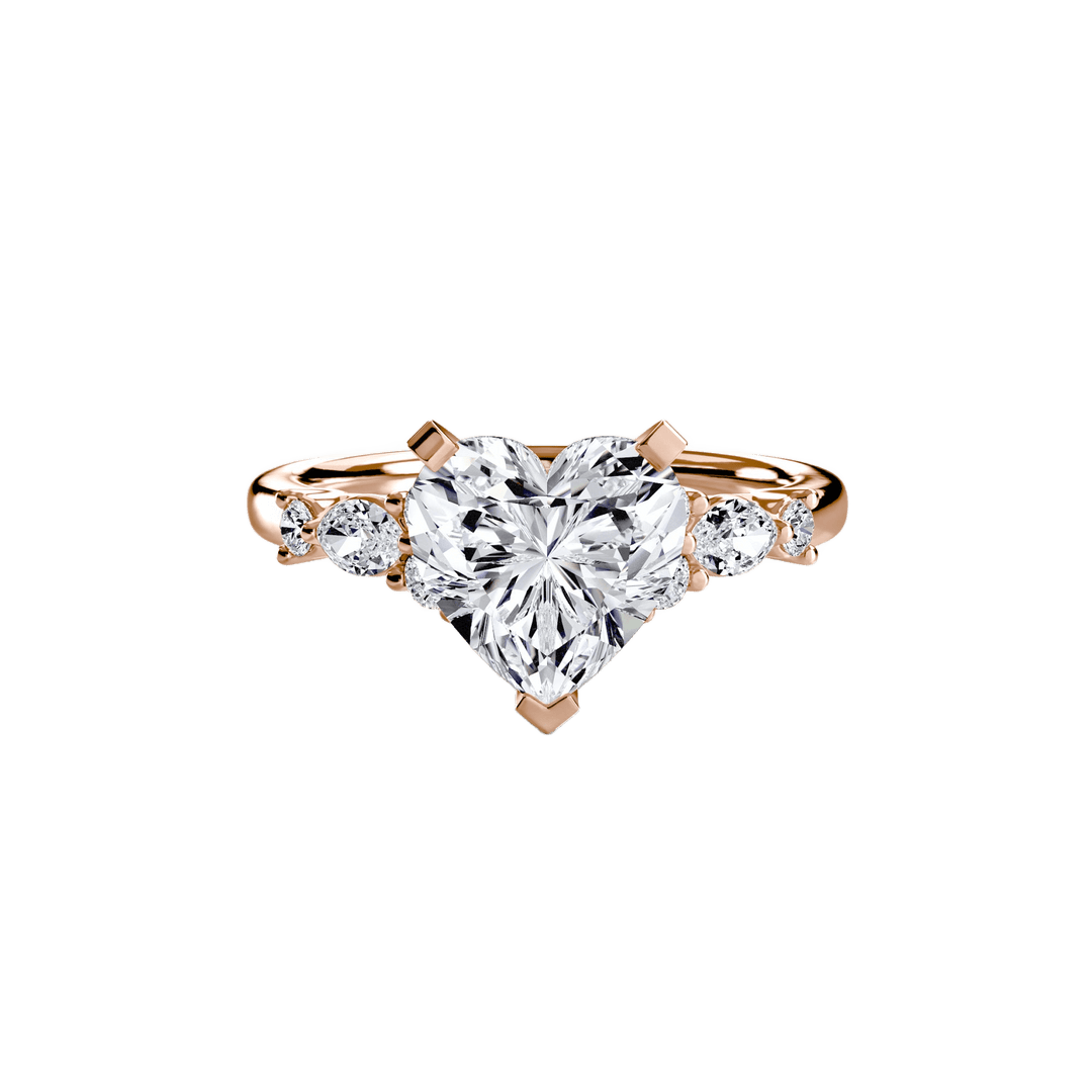 The Floral Accent Solitaire in setting by 18 KARATS
