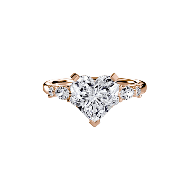 The Floral Accent Solitaire in setting by 18 KARATS