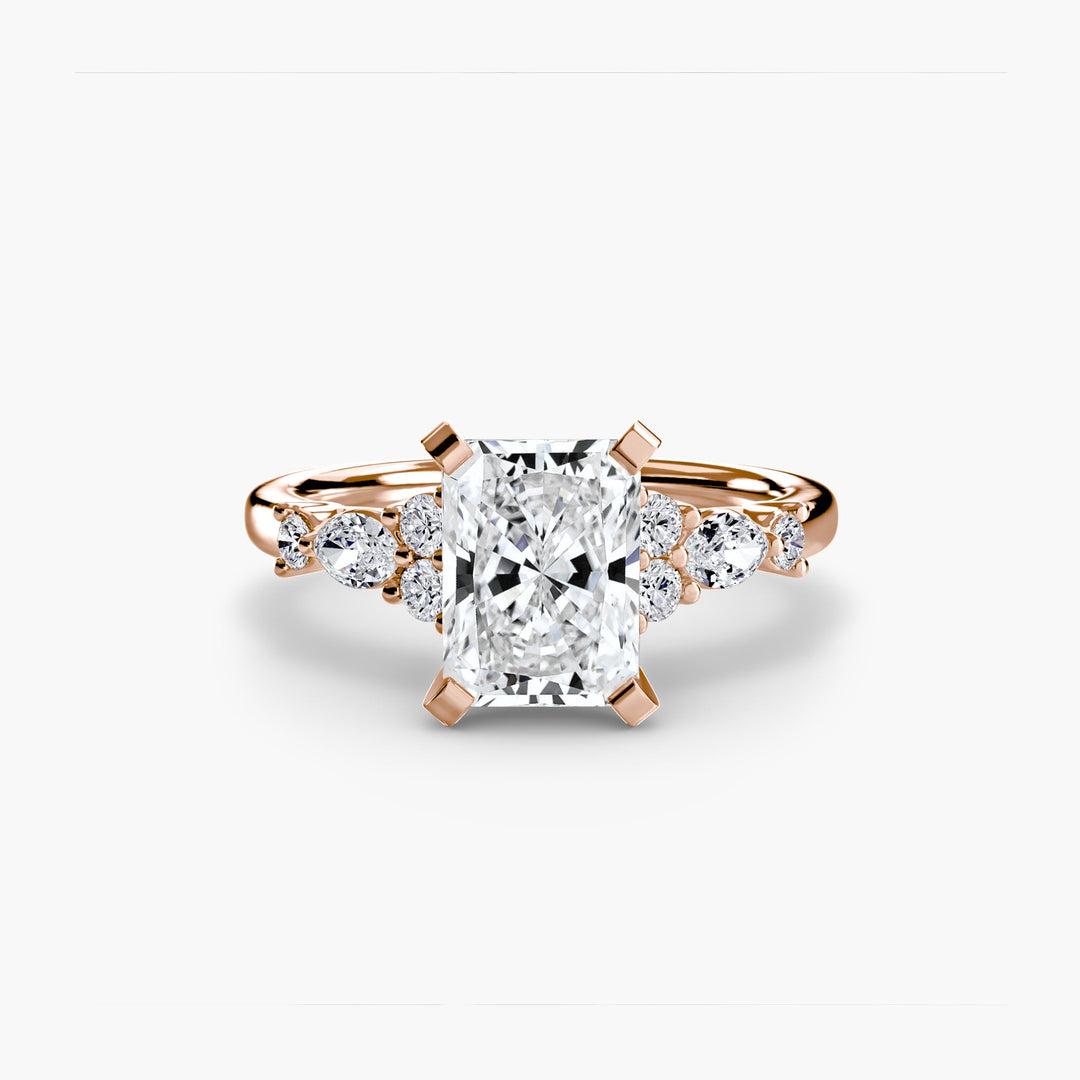 The Floral Accent Solitaire in setting by 18 KARATS