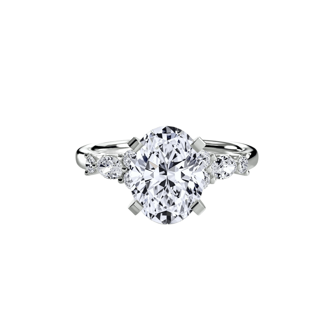 The Floral Accent Solitaire in setting by 18 KARATS
