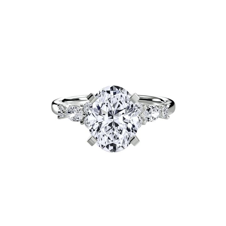 The Floral Accent Solitaire in setting by 18 KARATS
