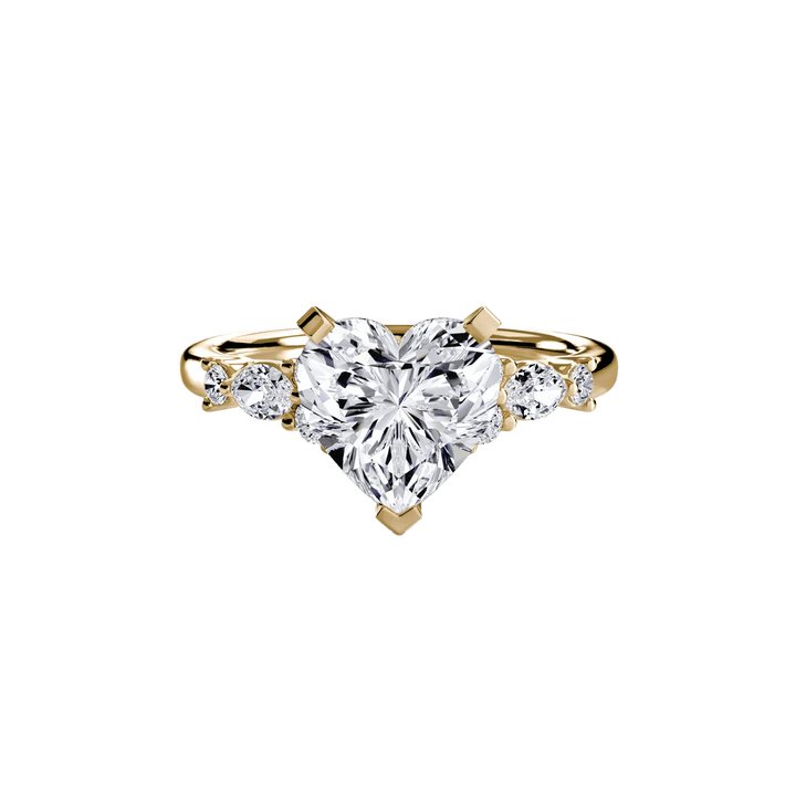 The Floral Accent Solitaire in setting by 18 KARATS