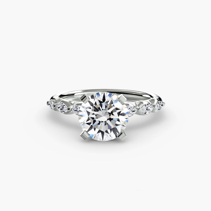 The Floral Accent Solitaire in setting by 18 KARATS
