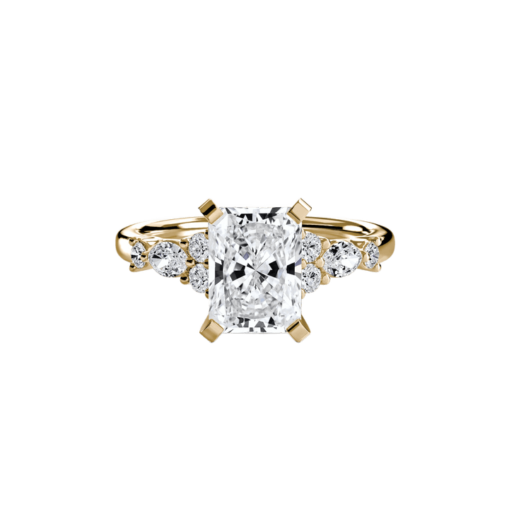 The Floral Accent Solitaire in setting by 18 KARATS