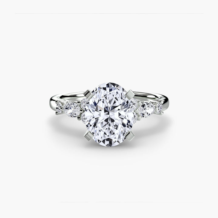 The Floral Accent Solitaire in setting by 18 KARATS