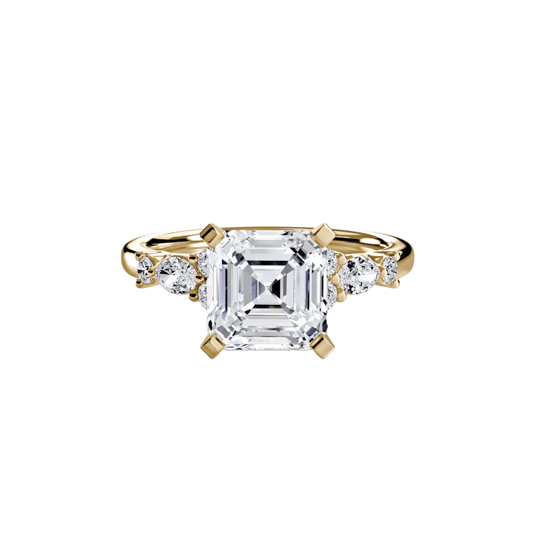 The Floral Accent Solitaire in setting by 18 KARATS