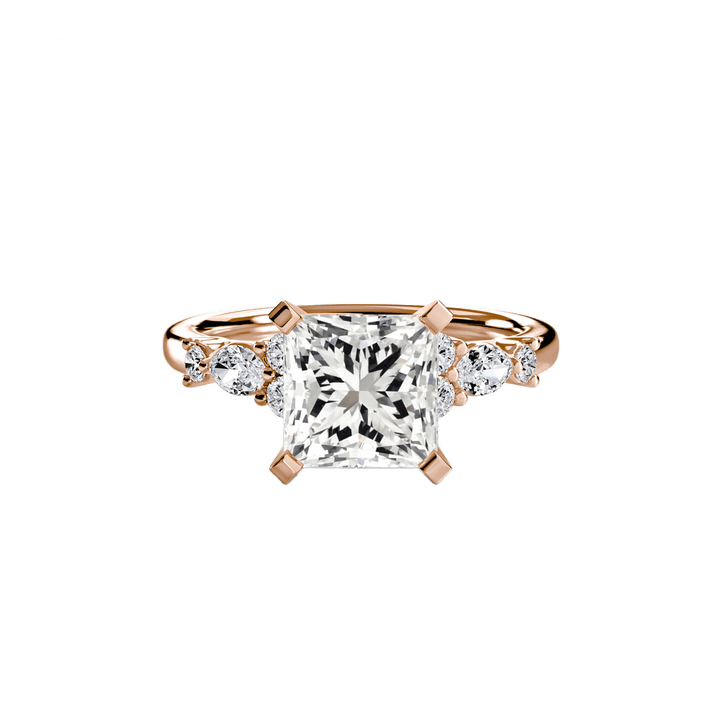 The Floral Accent Solitaire in setting by 18 KARATS