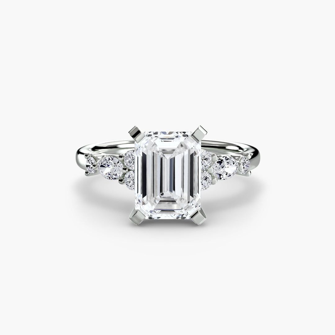 The Floral Accent Solitaire in setting by 18 KARATS