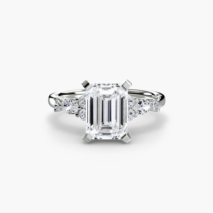 The Floral Accent Solitaire in setting by 18 KARATS