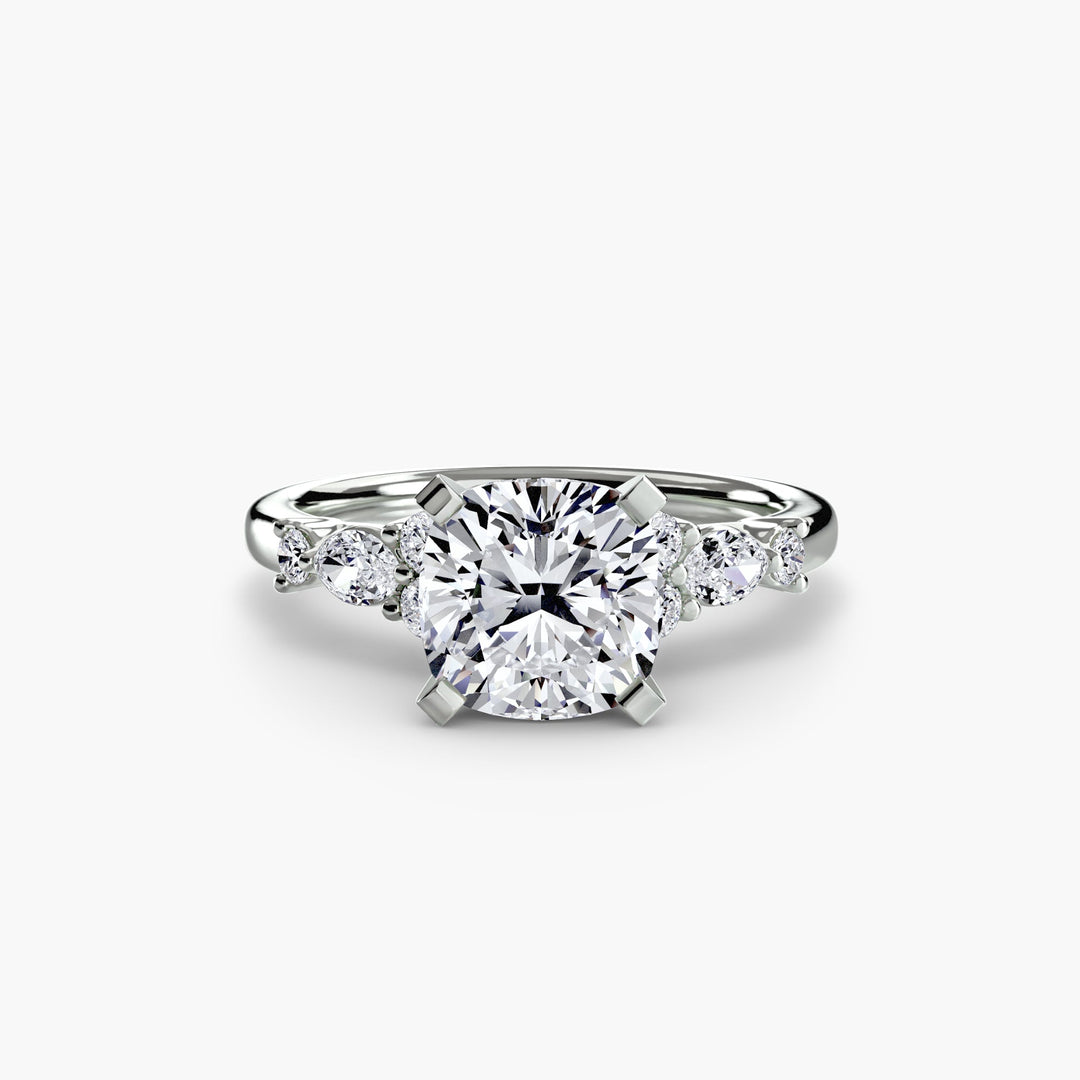 The Floral Accent Solitaire in setting by 18 KARATS