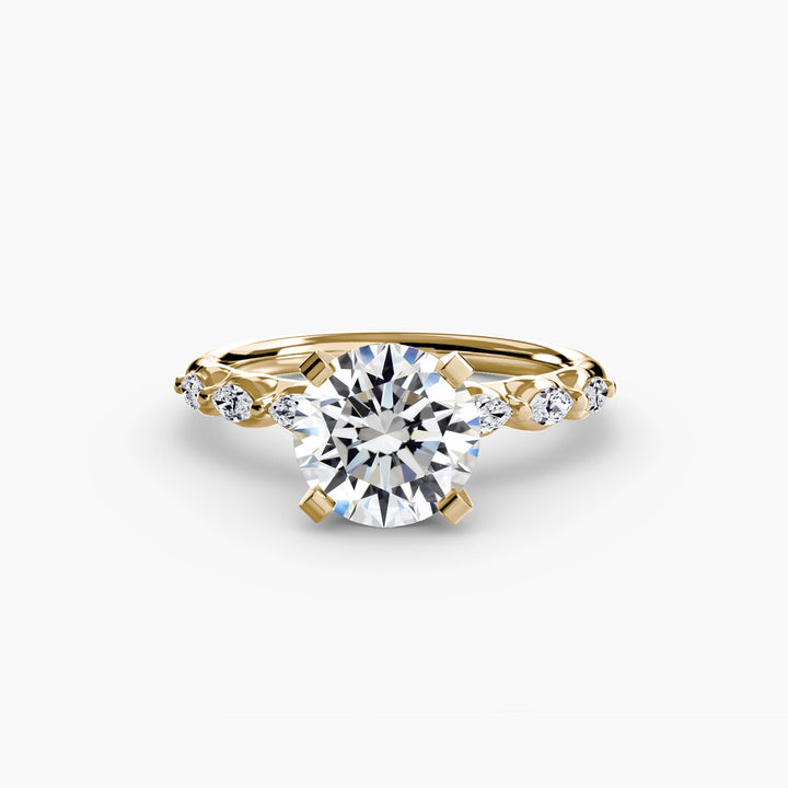The Floral Accent Solitaire in setting by 18 KARATS