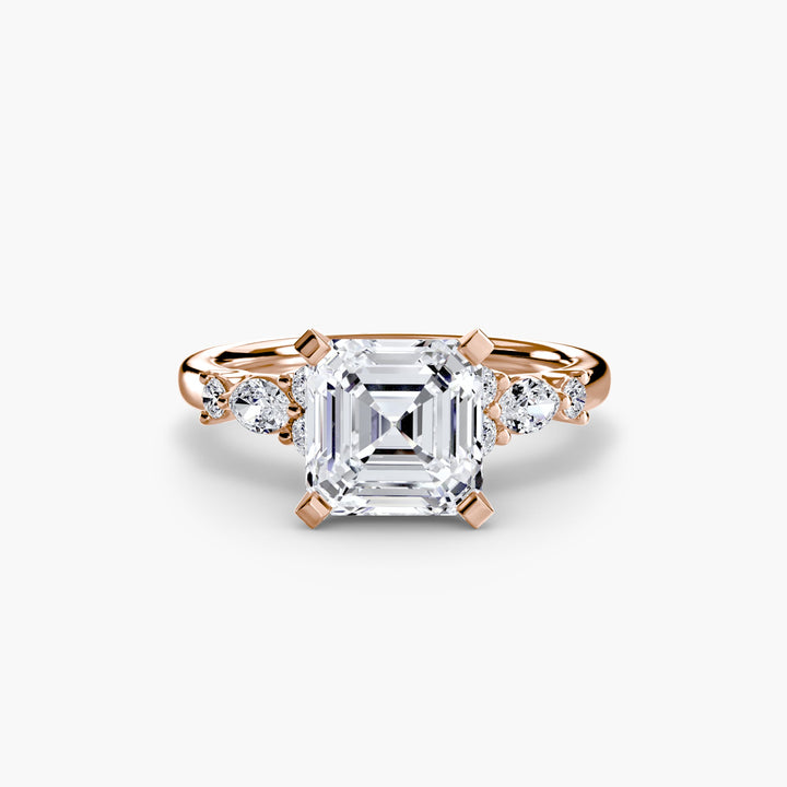 The Floral Accent Solitaire in setting by 18 KARATS