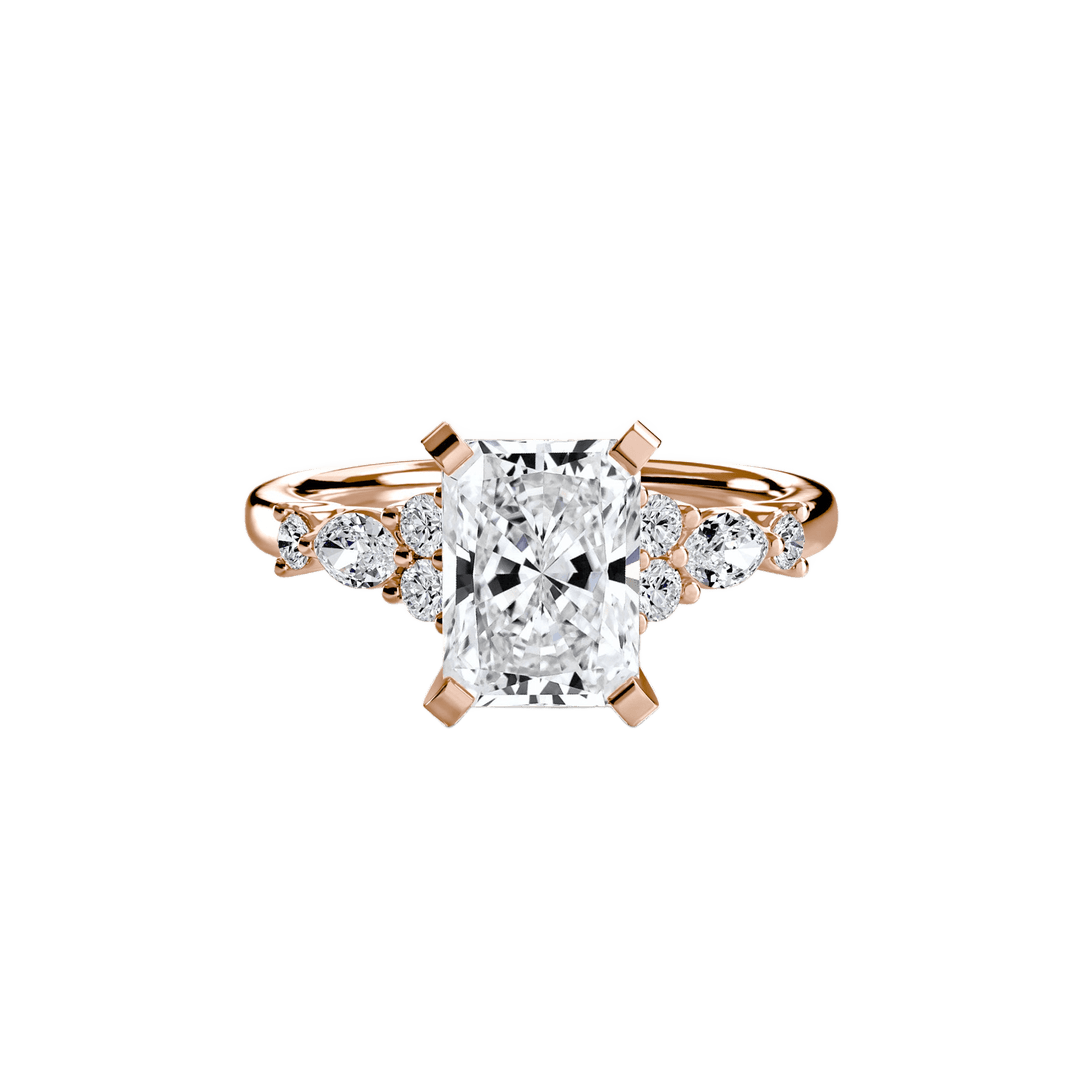 The Floral Accent Solitaire in setting by 18 KARATS